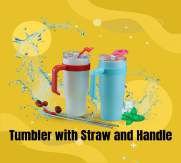 Tumbler with Straw and Handle (Coffee mug)