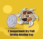7 Compartment Dry Fruit Serving Rotating Tray